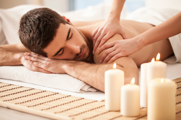 man enjoying a therapeutic massage