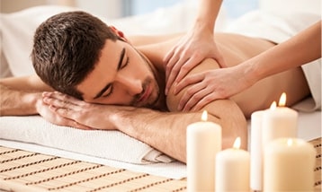man enjoying a therapeutic massage